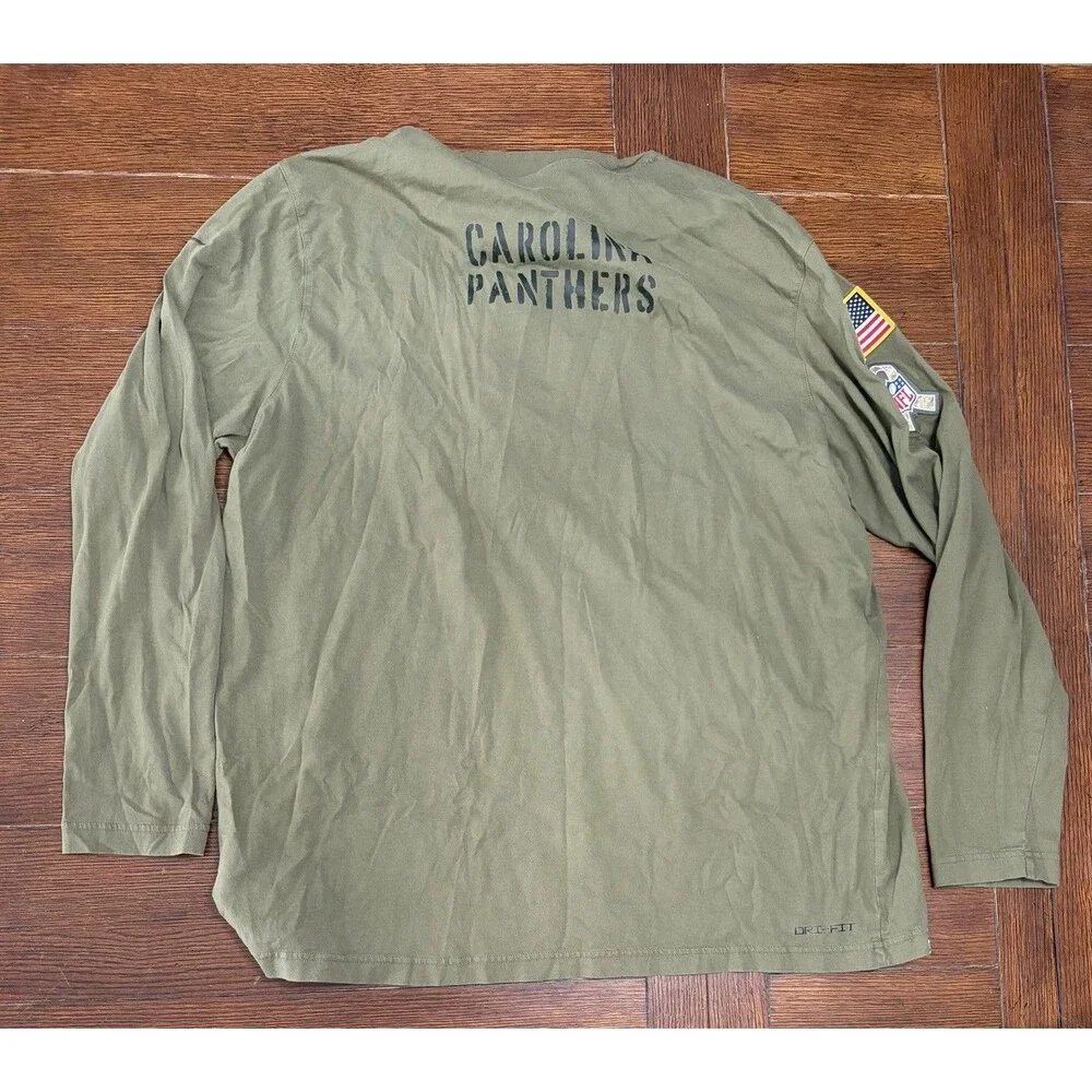 Men’s Carolina Panthers Nike Salute To Service Size XL Green Lightweight Hoodie